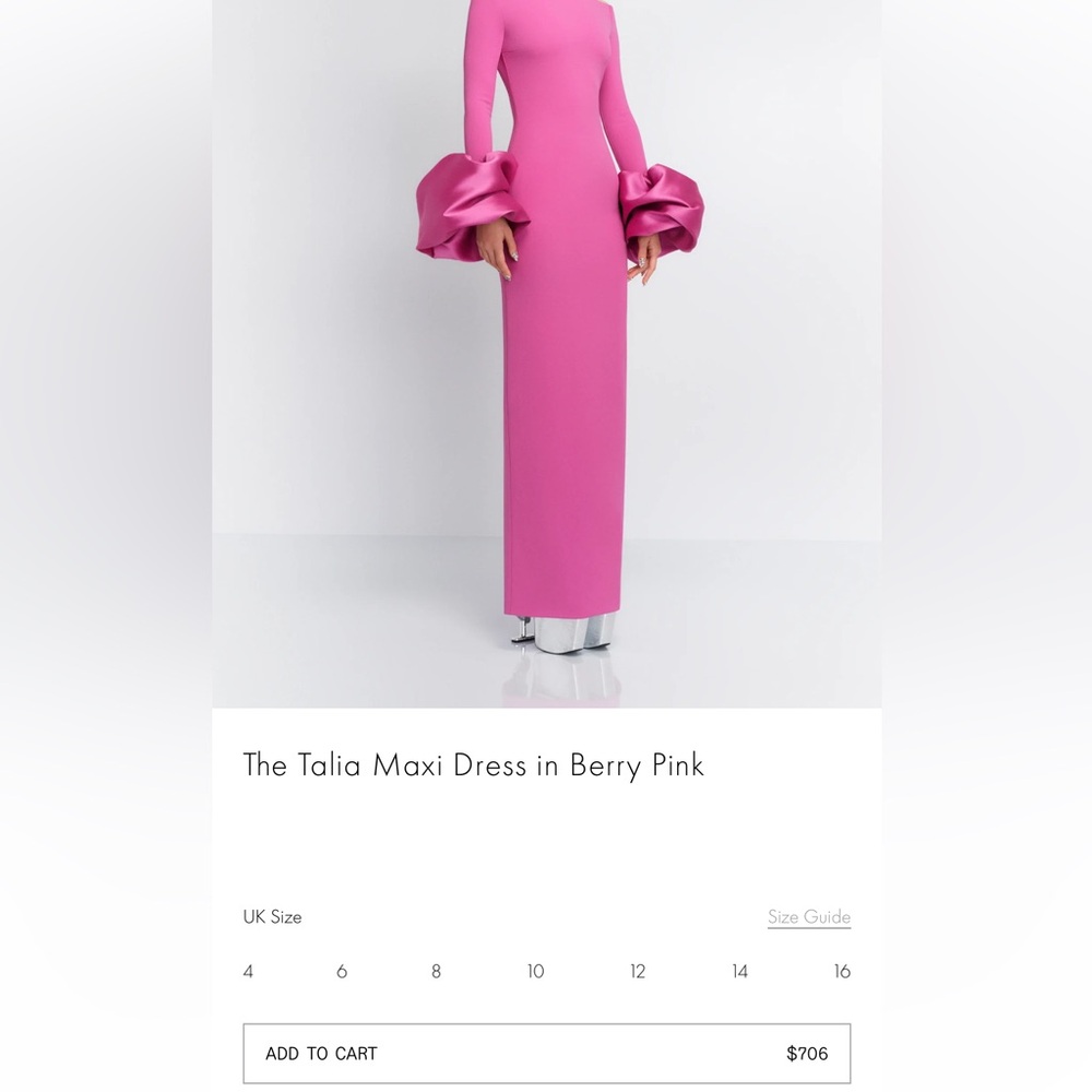 Solace London The Talia Maxi Dress in Berry Pink RRP$706 - Picture 9 of 9